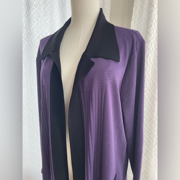Misook Jackets & Blazers - MISOOK 1X Purple and Black Women's Jacket Knit